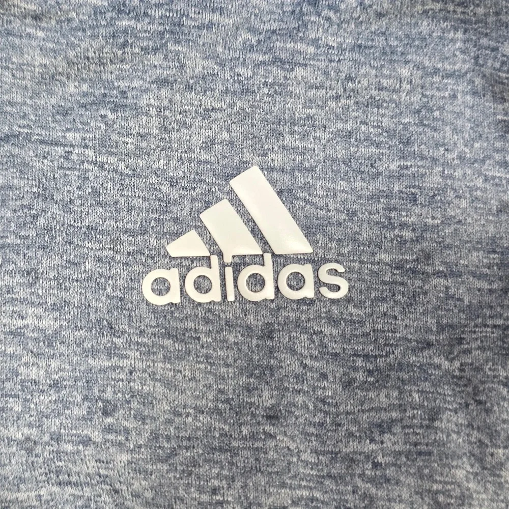 Adidas Polo Shirt Mens M Blue Heather Climachill Short Sleeve Golf Performance